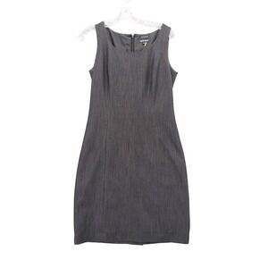 Ellen‎ Tracy Stretch Dress Sleeveless Career Gray Sheath Size 2